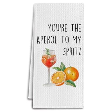IRTAGANNY Aperol Spritz Cocktail Orange Kitchen Towels, Gifts for Cocktail Lovers, Aperol Spritz Gifts Dish Tea Hand Towels for Kitchen Bar Cart Decor, 16x24 Inch