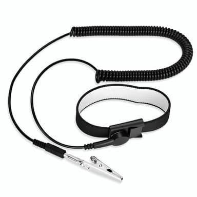 FRXIE Anti Static Wrist Strap, Adjustable ESD Wrist Strap with Alligator Clip, Grounding Bracelet with Extra Long Cord for PC Building Electronics Repair & Treadmill Static Protection [Regular Size]
