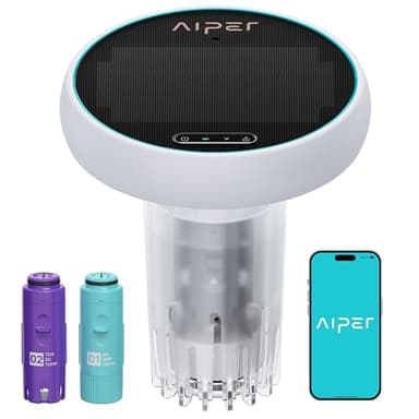 AIPER HydroComm Smart Pool Monitor, 24/7 Automatic Water Testing for Pools, Hot Tubs & Spas, 5-in-1 Accurate Digital Tester, App Control, Customized Optimization Tips, White