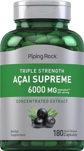 Piping Rock Acai Berry Supplement | 180 Capsules | Triple Strength Extract | Non-GMO, Gluten Free