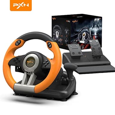 PXN Racing Wheel - Gaming Steering Wheel for PC, V3II 180 Degree Driving Volante PC Universal Usb Car Racing with Pedal for PS4, PS3,Xbox Series X|S, Xbox One
