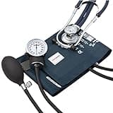 McKesson Premium Aneroid Sphygmomanometer and Stethoscope Combo Kit - Blood Pressure Gauge/Cuff, Sprague Rappaport Stethoscope, Navy Blue- Size 11, 23-40 cm, 22 in Tube, 1 Count