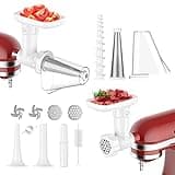 GVODE Fruit and Vegetable Attachment Strainer Set with Meat Grinder for Kitchenaid, Fruits Jucier Vegetables Strainer Attachement, For Kitchenaid Mixer Attachments