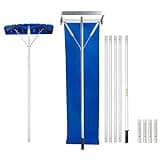 2-in-1 Aluminium Snow Roof Rake, 5-21FT Extendable Roof Rake with 25" Balde, 15' Snow Slide, Large Wheels & Anti-Slip Handle, Lightweight Roof Snow Rake for Clearing Roof, Vehicle Snow & Leaves