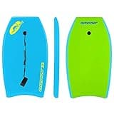 Osprey 33” Bodyboard with Adjustable Wrist Leash for Kids and Adults, Lightweight Bodyboard with XPE Deck, Crescent Tail and EPS Core, Multiple Colours and Design, Yellow, 33 Inch
