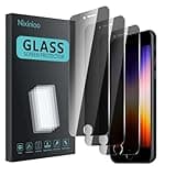 Nixinioo 3 Pack Privacy Screen Protector for iPhone SE 2022/SE 2020/8/7, Anti Spy Tempered Glass 9H Hardness, Black Protector Anti Spy, Bubble Free, Anti-Scratch