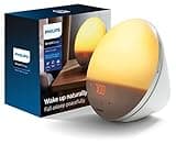 Philips SmartSleep Wake-up Light, Colored Sunrise and Sunset Simulation, 5 Natural Sounds, FM Radio & Reading Lamp, Tap Snooze, HF3520/60