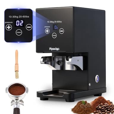 Flyseago Height Free 58mm Portafilter Automatic Coffee Tamper, 10-30kg Touch Control, Level Flat Tamp for Espresso, Hands-Free for Cafe & Home Barista