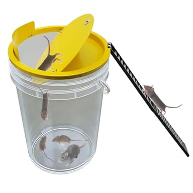 Bucket Lid Mouse Trap Metal 5 Gallon,Strong Metal Material that Cannot be Bitten, auto Reset, Repeat Catch, Indoor Outdoor, Reusable 5 Gallon Bucket Lid, (1Pack) (Yellow) (Yellow)