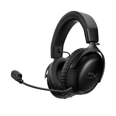 HyperX Cloud III S – Wireless Gaming Headset for Multi-Platform, 2.4GHz, Bluetooth, Battery Life up to 120 Hours 2.4GHz / 200 Hours Bluetooth, 53mm Angled Drivers, Detachable Mic – Black