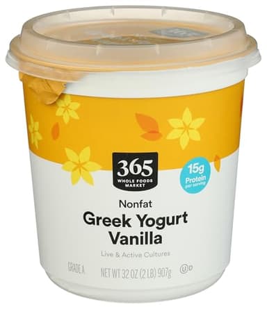365 By Whole Foods Market, Greek Yogurt, Nonfat Vanilla, 32 Ounce