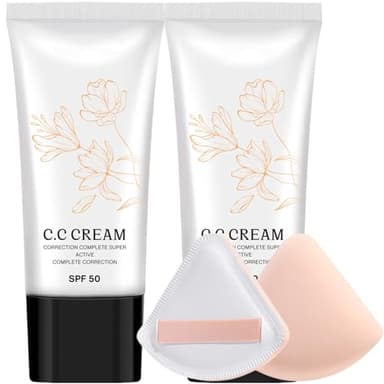 Korean CC Cream with SPF 50 for Older Women, Korean Color Changing CC Cream Self Adjusting for Mature Skin, CC Cream Color Correcting Moisturizing Make-Up Base & Foundation (2)