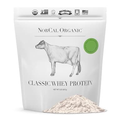NorCal Organic - Classic Whey Protein - 100% Grass-Fed and Grass-Finished - UNFLAVORED - Lecithin-Free - 2lb Bulk