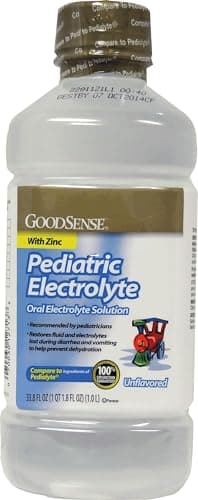 GoodSense Electrolyte Solution, Pediatric Oral Electrolyte Quickly Replenishes Fluids, Zinc, and Electrolytes Lost During Diarrhea and Vomiting, 1 Liter, Unflavored