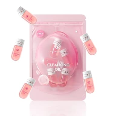 DaiLaiFu Single-use Portable Cleansing Oil 2ml Capsule 5 Bottles for Travel & Business Trips, 2-in-1 Cleanse & Hydrate, Rose Scent, Gentle Skincare for All Skin Types (5)