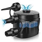 Electric Air Pump for Mattress, Battery Powered Portable Airbed Camping inflatables Paddling Pool Beach Toys, Inflate Deflate air Pumps with 3 Nozzles Quick-Fill Pump/Blow up