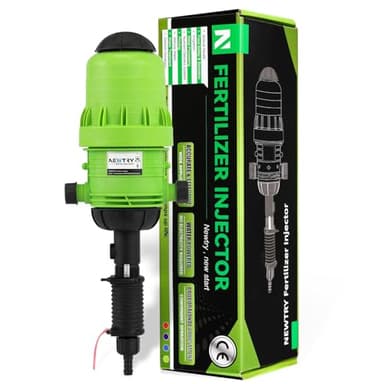 NEWTRY 0.4%-4% Fertilizer Injector for Drip Irrigation 1:250 to 1:25 Adjustable Water Powered Dosing Pump 3/4" NPT
