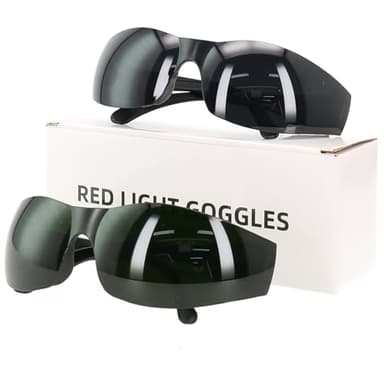 Red Light Blocking Glasses, 2 Pack Protection Eyewear Tanning Goggles for 600-900nm Red and Near-Infrared Light Exposure, Safety Glasses for LED Panel, Tanning Beds, Eye Comfort Gift for Men & Women