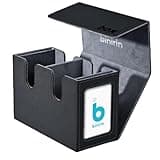 binirin MTG Deck Box 280+ Card Storage Case, Durable Commander Deck Protector | Reinforced Shell | Portable Gaming Accessories Organizer, 2 Display Windows, for TCG Magic cards (Black&Grey)