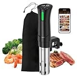 5G WIFI Sous Vide Machine|1100 Watts Sous Vide-Precision Cooker with Bag, Recipes| Thermal Immersion Circulator, Fast Heating with Accurate Temperature and Timer, LED Touch Screen/APP Control,Black