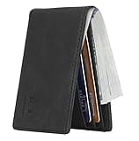 Gostwo Slim Wallet for Men Minimalist Leather ID Window Front Pocket Bifold Wallet