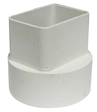 Canplas 414432BC PVC Sew 2X3X4 Down Spout Adaptor , White