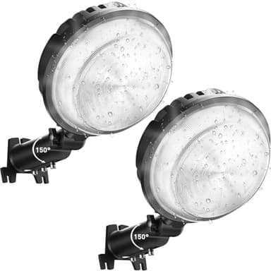 Dimgogo 150W LED Barn Light, 20000LM Dusk to Dawn Outdoor Yard Light with Photocell, IP66 Waterproof, 1200W MH Equivalent, Aluminum Housing Security Flood Lighting for Outside Area Lights Use, 2 Pack