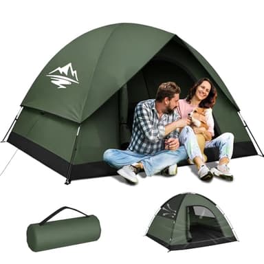 Tents for Camping 2/3/4 Person with Rainfly - Camping Tent Waterproof Windproof Easy Setup, Portable Double Layer Outdoor Dome Tent, Backpacking Tents for Adventure Backyard Hiking