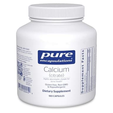 Pure Encapsulations Calcium (Citrate) - Supplement for Bone, Teeth, Colon, and Cardiovascular Health Support* - with Premium Calcium Citrate - 180 Capsules