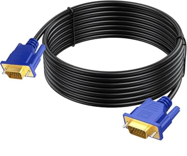 URELEGAN VGA to VGA Cable 15 Feet, Computer VGA Monitor Cable 1080P Full HD Male to Male Cord HD15, Engineering Brade Cord 15FT for Computer PC Monitor Laptop TV Projector and More