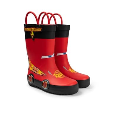 Pixar Rainboots for Kids, Cars Red, Size 9 Toddler