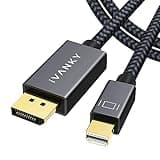IVANKY 8K Mini DisplayPort to DisplayPort Cable 10ft, Bi-Directional Mini DP to DP Cable 8K@60Hz, 4K@144Hz, 32.4Gbps HD [Thunderbolt 2 Compatible] Aluminum Shell, Gold-Plated Braided for MacBook, PC