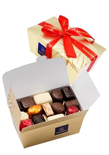 Leonidas Belgian Chocolates | No Alcohol Assortment of Dark, Milk & White Chocolates in a Beautiful Gift Ballotin Box | Imported Fine Chocolate from Belgium (1 x 32pc, 500g, 1.1lbs)