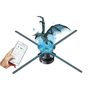 3DHologramFan,27.5"3DHologramFan with Remote/Bluetooth/WIFI/1500 Video Library,Missyou Holographic Fan with HD LED Holographic Christmas Tree Picture Fan Spinner Large for Shop/Bar/Halloween