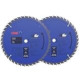 HBSS 2-Pack 10 Inch 40T Miter Saw Blade and Table Saw Blade for Wood Cutting, Tungsten Carbide-Tipped (TCT), 5/8 Inch Arbor, General Purpose Wood Cutting Blade for Hardwood, Softwood, Plywood, MDF
