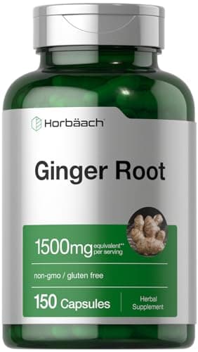 Horbäach Ginger Root Capsules | 150 Pills | Non-GMO, Gluten Free | Ginger Root Extract