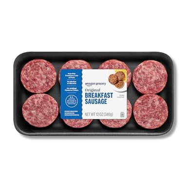 Amazon Grocery, Original Breakfast Sausage Patties, 12 Oz, Frozen