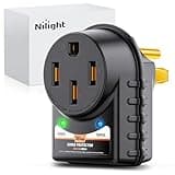 Nilight 50 Amp RV Surge Protector 125V/6250W Adapter Plug with LED Indicator 50Amp 3150 Joules 45000A Max Spike ETL Listed 14-50P 14-50R Power Guard for RVs Camper Trailer