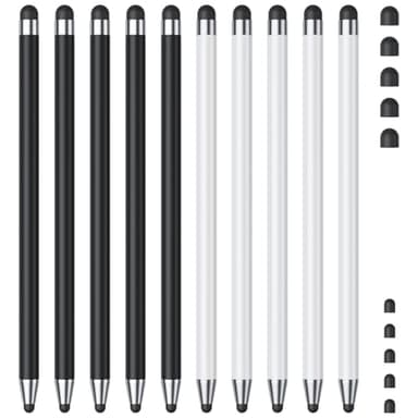 Stylus (10Pcs), Stylus Pen for Touchscreen, High Precision and Sensitivity Stylus Pen for iPad/iPhone/Samsung/Android Smartphone and Tablets, Compatible with All Capacitive Touch Screen (Black/White)