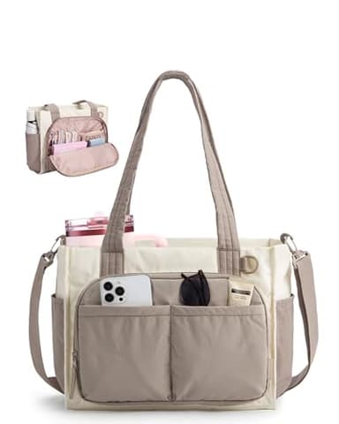 BAGSMART Tote Bag for Women Work, Puffy Travel Tote Handbag Gift for Teacher & Nurse