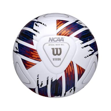 WILSON NCAA Vivido Match Soccer Ball - Size 5, White/Orange/Purple