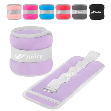Ankle Weights, Wrist Leg Arm Weight for Women Men with Adjustable Straps, A Pair of 2LBS(1LB Each Weight) Arm Weighted for Running Walking Yoga Gymnastics Physical Therapy, Light Purple