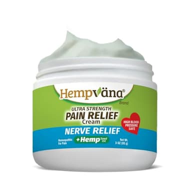 Hempvana Ultra-Strength Nerve Relief Cream w/100% Pure Hemp Seed Oil, AS SEEN ON TV, Relieves Nerve Pain, Shooting Pain, Joint Pain, Tingling, Muscle Cramps, Crawling Sensations, 3 oz Jar