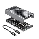 Qwiizlab Fanless 40Gbps USB4 Thunderbolt External SSD Enclosure with Aluminum Heat Sink Chasiss, Supports M.2 NVMe PCIe SSD up to 8TB (SSD Not Included)