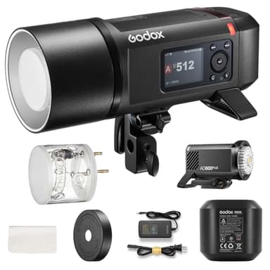 Godox AD600 Pro II AD600Pro II Outdoor Flash Strobe, Portable 600Ws 2.4G TTL 1/8000 HSS Monolight, 0.01-0.9s Recycle, 40W LED Modeling Lamp, GODOX AD600ProII AD600 Pro II with Battery & Bowens Mount