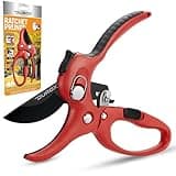 DURXO - Ratchet Pruning Shears, Garden Shears with 3x Cutting Power. Effort-Saving Heavy-Duty Anvil Pruners. Replaceable Blade Cutting Blade Design. Ideal Secateurs for Precise Trimming, Model DGR-01