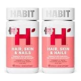 Habit Hair, Skin & Nails Supplement 2 Pack (120 Capsules) - New Look, Supports Skin Hydration, Hair & Nail Strength, Biotin 2000mcg, Vitamin A & C, Hyaluronic Acid, Rosehip, Vegan, Non-GMO