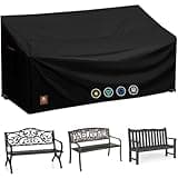 2 Seater Outdoor Bench Covers Waterproof,53W x 26D x 35H Inch,Fit for 2-Person Seating Metal & Cast Iron & Hardwood Patio Garden Loveseat Chair,All Weather and Tearproof Polyester Fabric