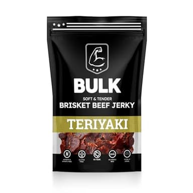 Bulk Beef Jerky - Brisket Jerky - Soft and Tender - All Natural - Beef Jerky Snack Packs - Perfect Beef Jerky Bulk Option for Protein-Packed Snacking - Brisket Meat - Teriyaki 2.25 Ounce (Pack of 1)