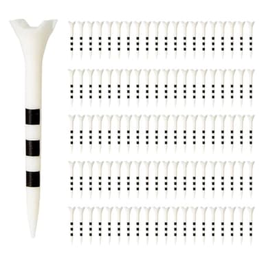 Amazon Basics Golf Tees with Height Marker System, 2-3/4 Inch Recycled Plastic with 4-Prong Head, White, 100-Pack